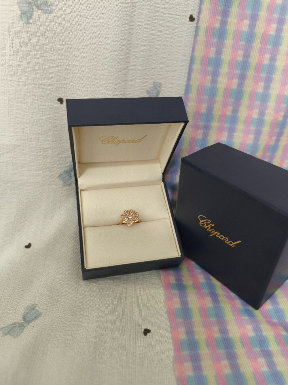 Chopard 18k Rose Gold Flower Diamond Ring